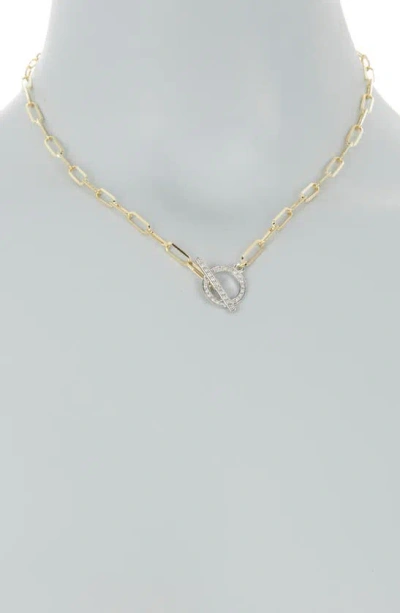 Meshmerise Diamond Pavé Toggle Chain Necklace In Yellow