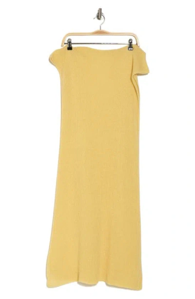 Portolano Cashmere Knit Wrap Scarf In Giallo Pulcino