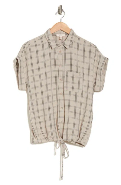 Shop Como Vintage Airflow Tie Button-up Shirt In Windowpane