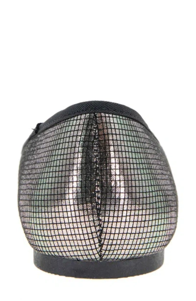 Reaction Kenneth Cole Elstree Bow Flat In Pewter Sequin Stretch