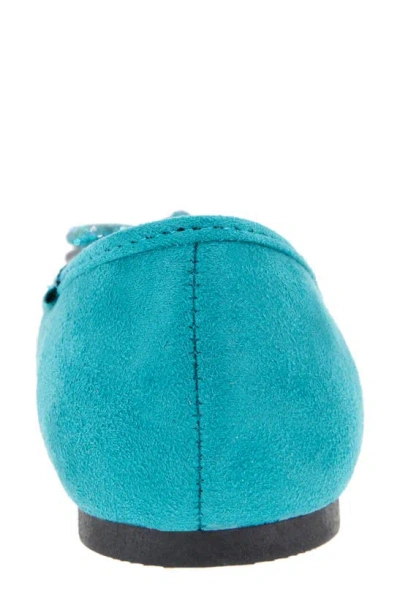 Reaction Kenneth Cole Elstree Bow Flat In Teal Micro