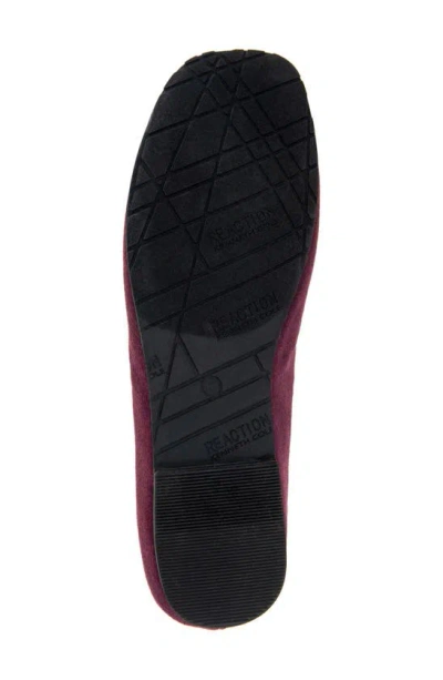 Reaction Kenneth Cole Elstree Bow Flat In Burgundy Microsuede