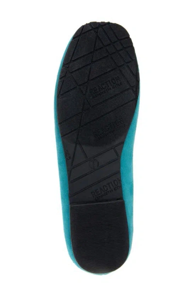 Shop Reaction Kenneth Cole Elstree Bow Flat In Teal Micro