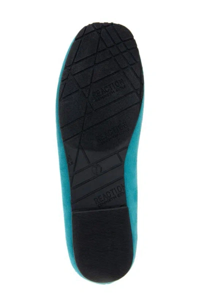 Reaction Kenneth Cole Elstree Bow Flat In Teal Micro