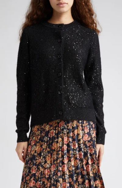 Shop Bytimo Glitter Knit Mohair Blend Cardigan In Black