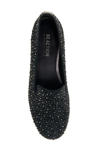 Reaction Kenneth Cole Unity Crystal Knit Loafer In Black Knit