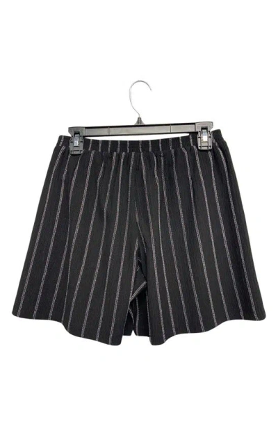 Shop Ruby & Wren Stripe Pull-on Shorts In Black/ White