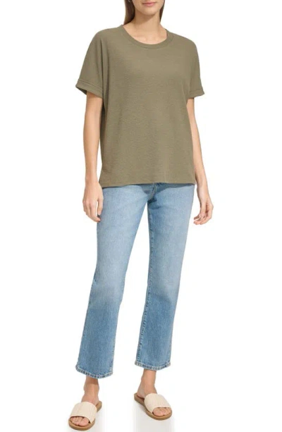 Shop Andrew Marc Sport Boxy Crewneck T-shirt In Dusty Olive