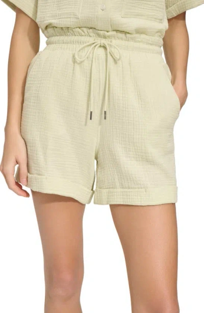 Shop Andrew Marc Sport Pull-on Gauze Shorts In Alo Wash