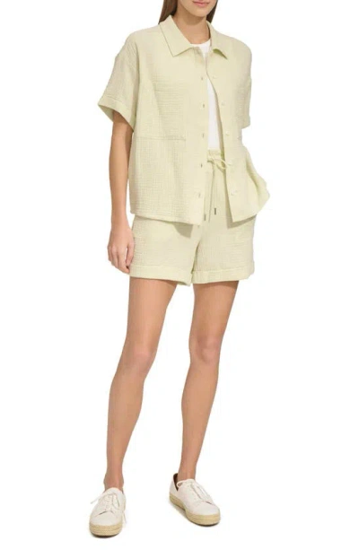Shop Andrew Marc Sport Gauze Camp Shirt In Alo Wash