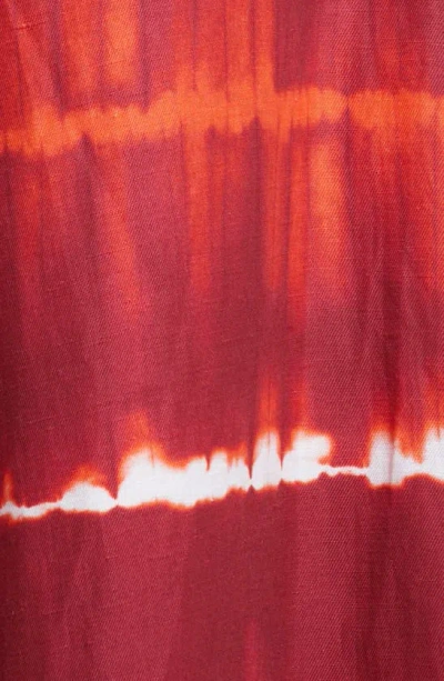 Shop Altuzarra Pythia Shibori Tie Dye Twist Detail Linen Blend Maxi Skirt In 275615 Syrah Gradient Shibori