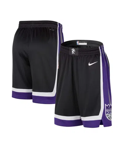 Shop Nike Men's  Black Sacramento Kings Swingman Icon Edition Shorts