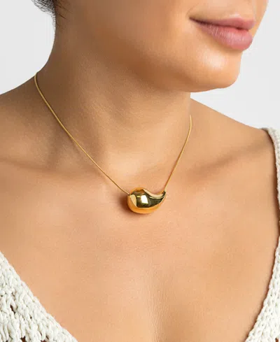 Adornia Tarnish Resistant 14k Gold-plated Teardrop Sculptural Necklace In Gold