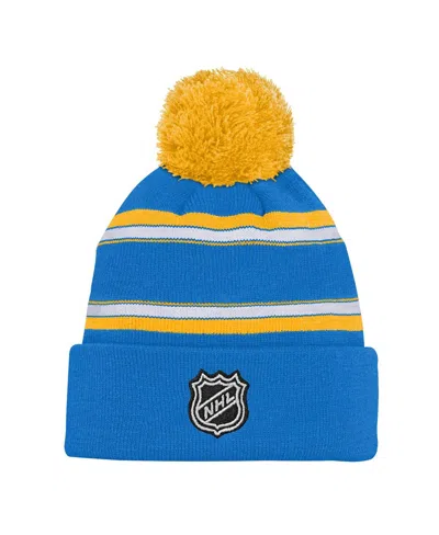 Shop Outerstuff Youth Boys And Girls Blue St. Louis Blues Third Jersey Jacquard Cuffed Knit Hat With Pom