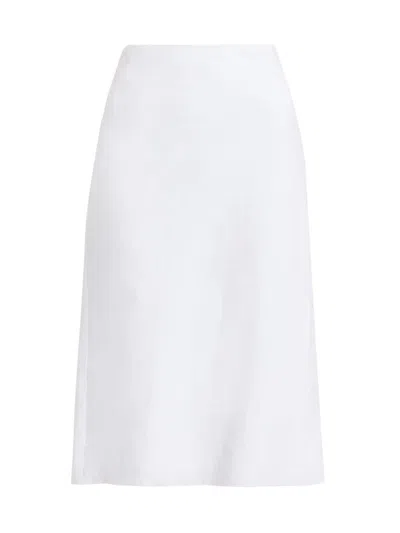 Shop Vince Women's Easy Slip Linen-blend Skirt In Optic White