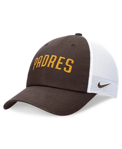 Shop Nike Men's  Brown San Diego Padres Evergreen Wordmark Trucker Adjustable Hat