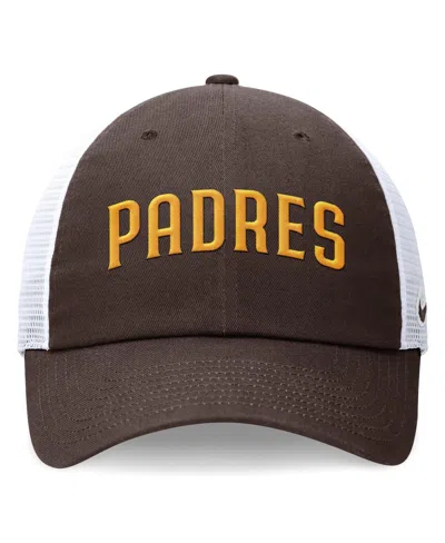 Shop Nike Men's  Brown San Diego Padres Evergreen Wordmark Trucker Adjustable Hat