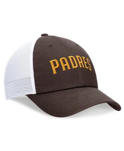Nike Men's  Brown San Diego Padres Evergreen Wordmark Trucker Adjustable Hat In Brown