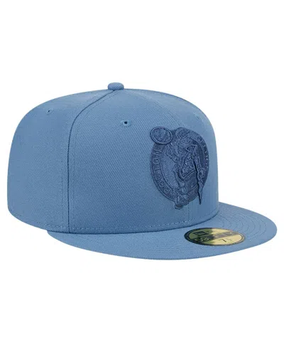 Shop New Era Men's  Blue Distressed Boston Celtics Color Pack Faded Tonal 59fifty Fitted Hat