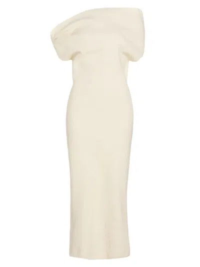Shop Armarium Women's Debra Cotton Boucle Midi-dress In Off White