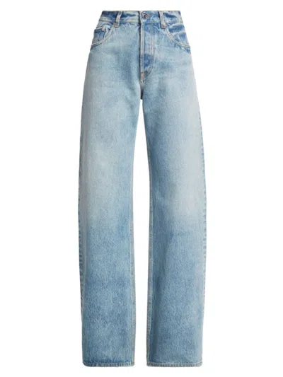 Shop Armarium Women's Luke High-rise Wide-leg Jeans In Blue Denim