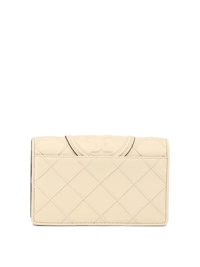 Shop Tory Burch "fleming Soft" Wallet With Chain In Beige