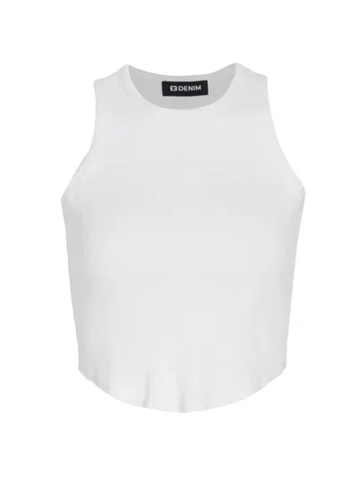 Shop Eb Denim Women's Curve Rib-knit Tank Top In White