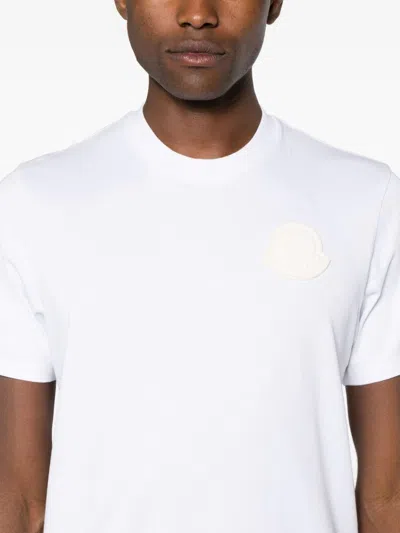 Moncler T-shirt Con Logo In White