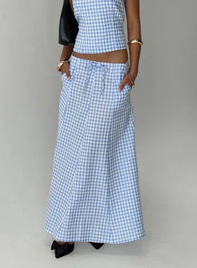Shop Princess Polly Carmino Maxi Skirt In Blue Check