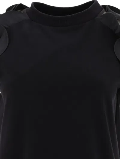 Shop Alexander Mcqueen Ruffle Detail T-shirt In Black