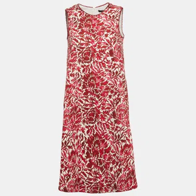 Pre-owned Weekend Max Mara Pink Floral Printed Cotton Sleeveless Alfiere Dress S