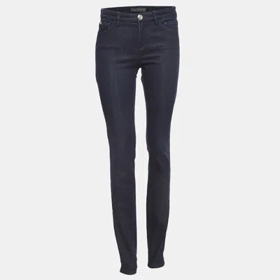 Pre-owned Versace Dark Blue Stretch Denim Skinny Jeans M Waist 28"