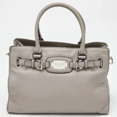 Pre-owned Michael Michael Kors Grey Saffiano Leather Medium East West Dillon Tote