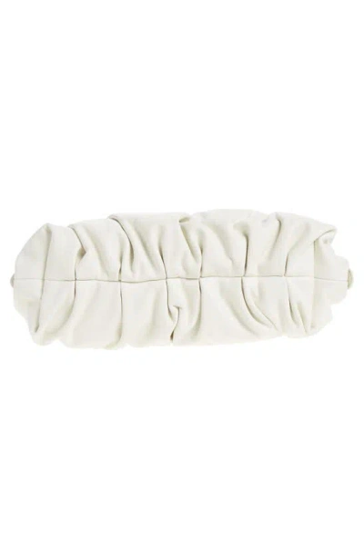 Shop Rebecca Minkoff Ruched Faux Leather Clutch In Optic White