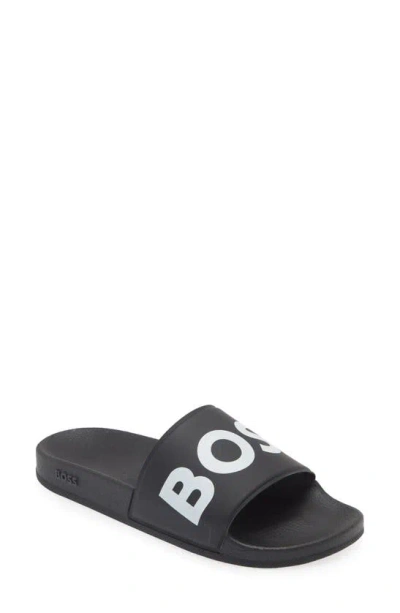 Shop Hugo Boss Sean Slide Sandal In Black