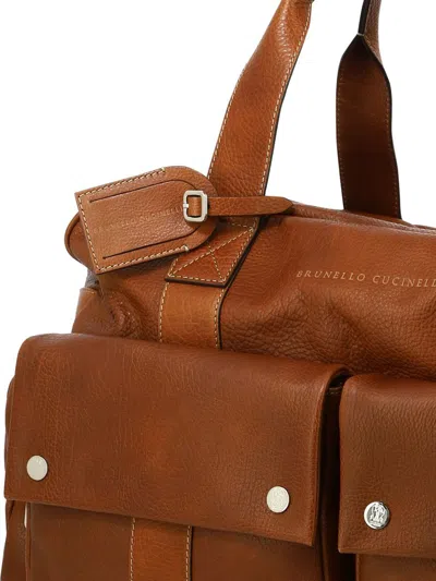 Shop Brunello Cucinelli "leisure" Duffle Bag In Brown