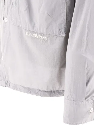Shop C.p. Company Poplin Overshirt In Grey