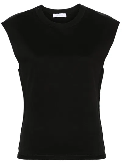 Shop Rabanne Cotton T-shirt With Chain Detail On The Back In Black
