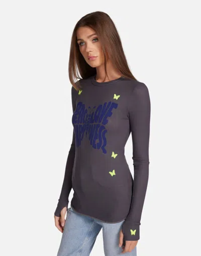 Lauren Moshi Mckinley Neon Peace Love Butterflies In Light Onyx