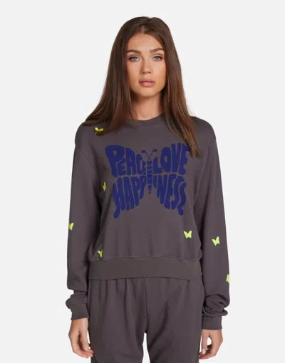 Lauren Moshi Spalding Neon Peace Love Butterflies In Light Onyx