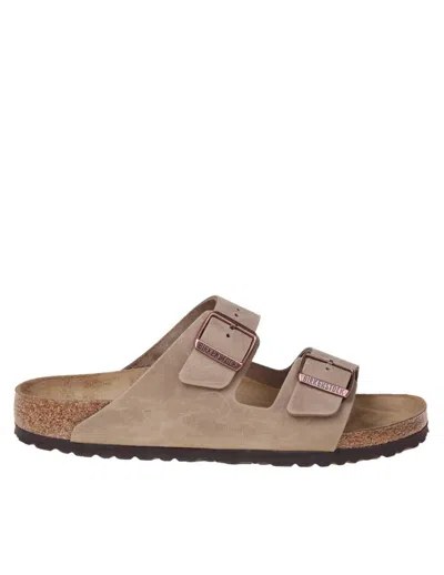Shop Birkenstock Greased Nubuck Leather Sandal In Brown