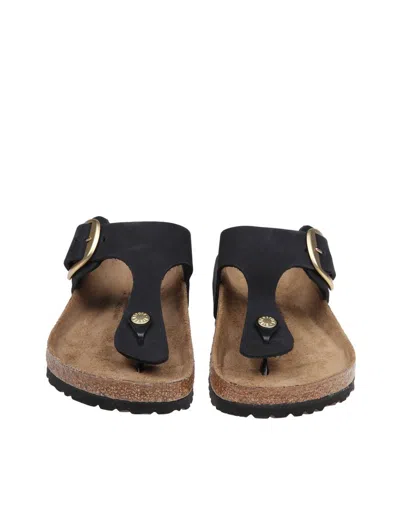 Shop Birkenstock Nubuck Leather Thong Sandal In Black