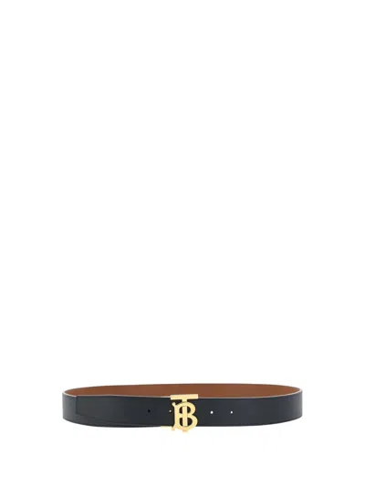 Shop Burberry Belts E Braces In Black/ Tan/ Lt Gold