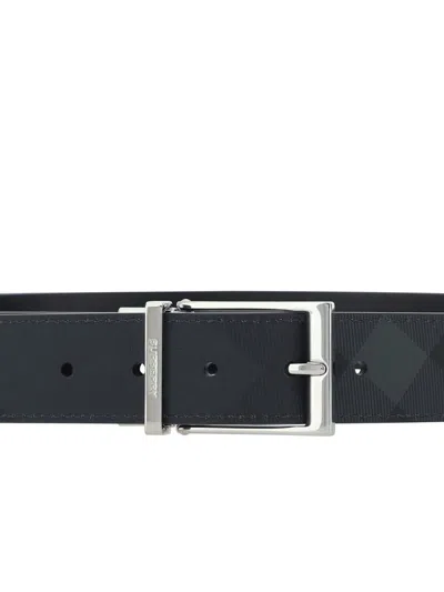 Shop Burberry Belts E Braces In Charcoal/silver