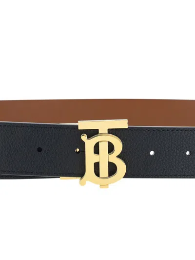 Shop Burberry Belts E Braces In Black/ Tan/ Lt Gold