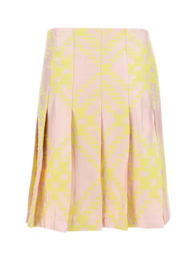 Shop Burberry Skirts In Sherbet Ip Check