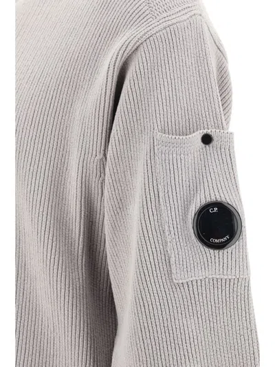 Shop C.p. Company Knitwear In Drizzle Grey
