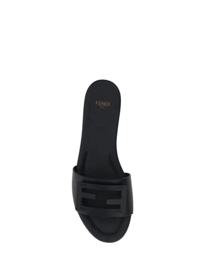 Shop Fendi Sandals In Nero/nero