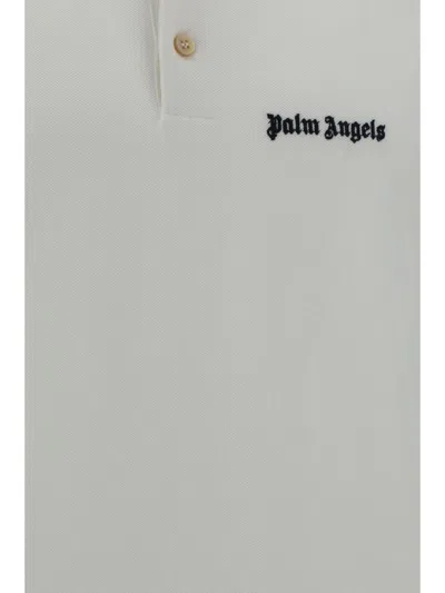 Shop Palm Angels Polo Shirts In Off White Black