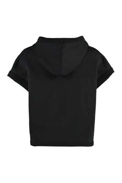 Shop Pucci Sleeveless Cotton Sweatshirt In Black